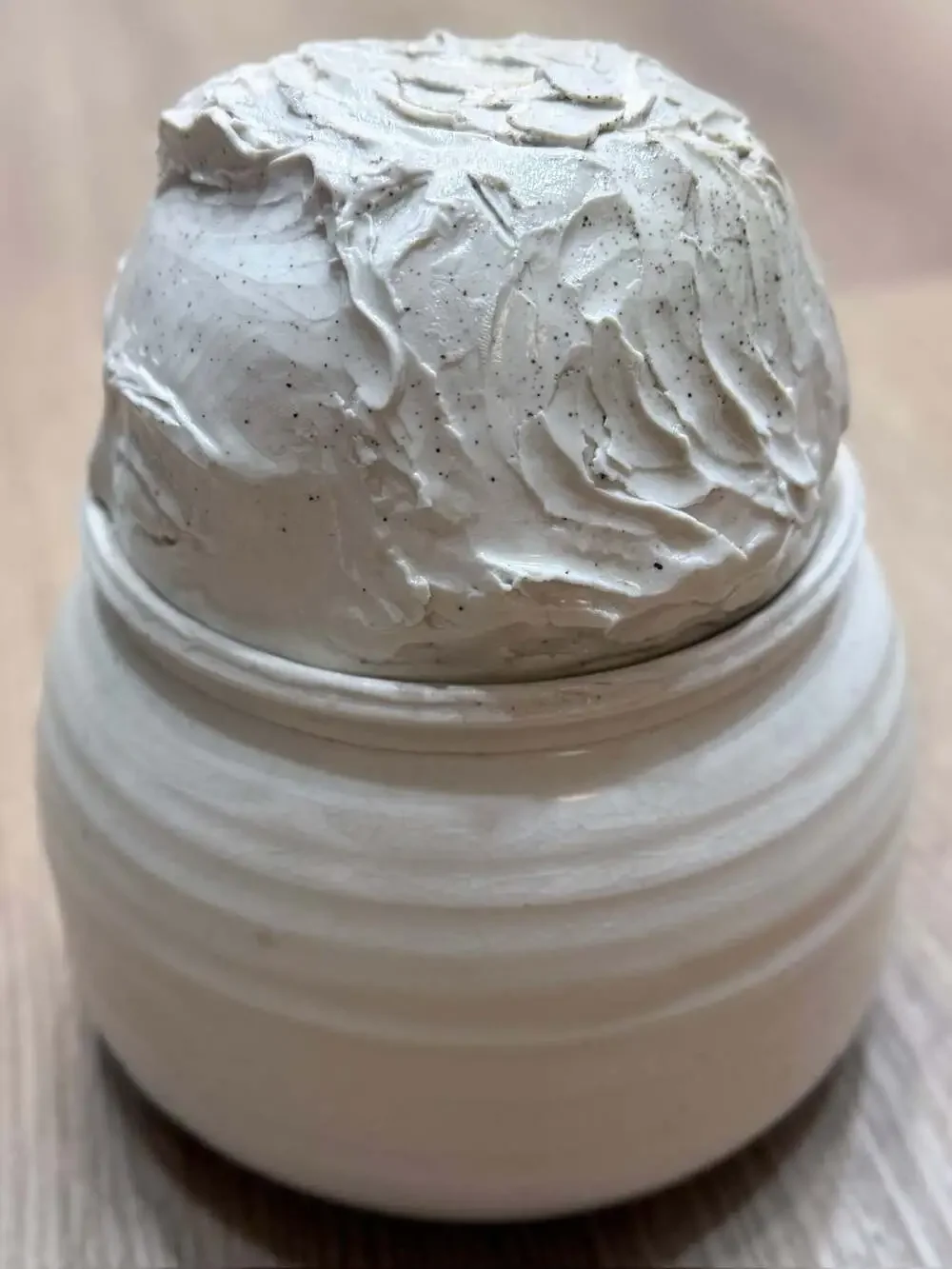 Studio Pottery Ceramic Lidded Jar with Sculpted Character Lid